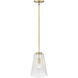 Saben 1 Light 9.25 inch Vintage Brass Pendant Ceiling Light
